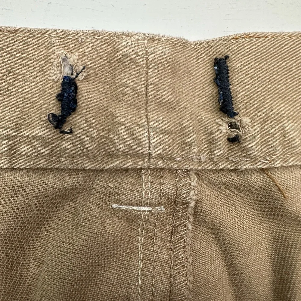 VTG Polo Ralph Lauren Pleated Chino Pants Mens 36 FIT 34x32 Khaki Beige Relaxed